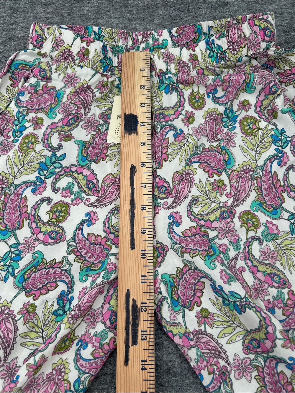 Fattore C Paisley Print Wide Leg Palazzo Pants Pink Boho Elastic Waist Size S - Picture 7 of 11